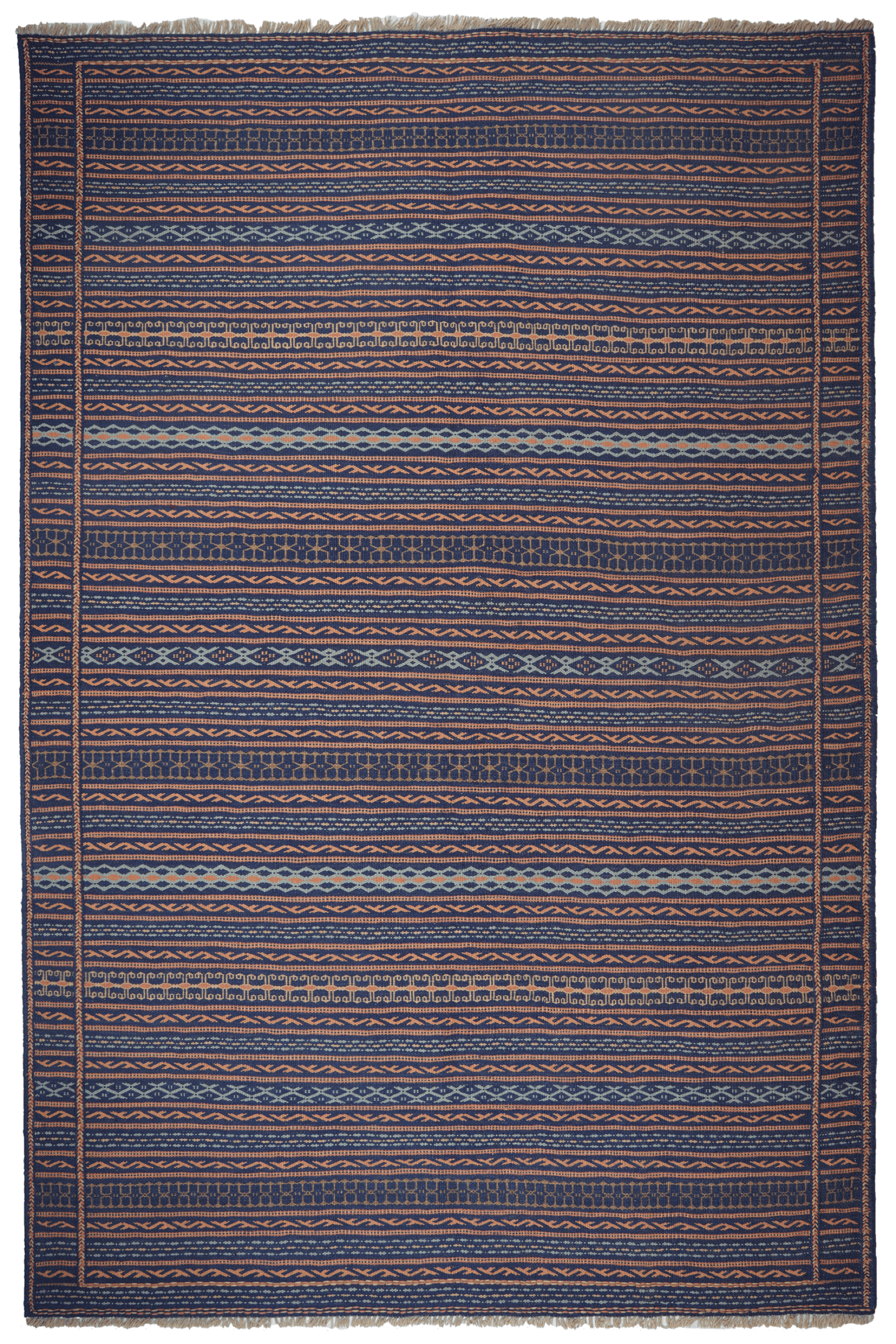 Kelim Kordi — Handmade, 170x240 cm, Blue, 100% Virgin Wool | Main view