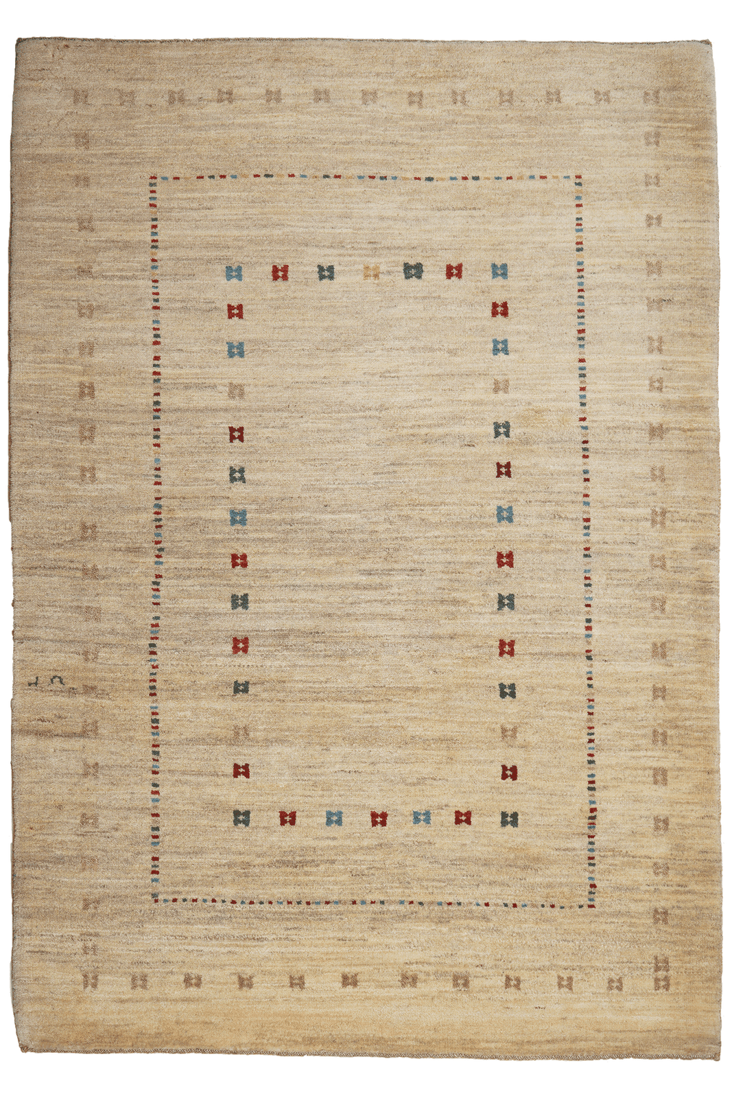 Rizbaf — Hand-knotted, 125x181 cm, Beige, 100% Virgin Wool | Main view
