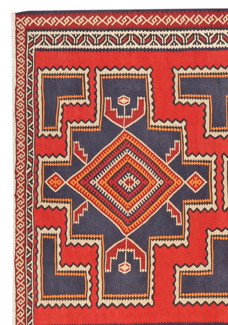 Kelim Ardebil — Handmade, 201x339 cm, Red, 100% Virgin Wool | View 3