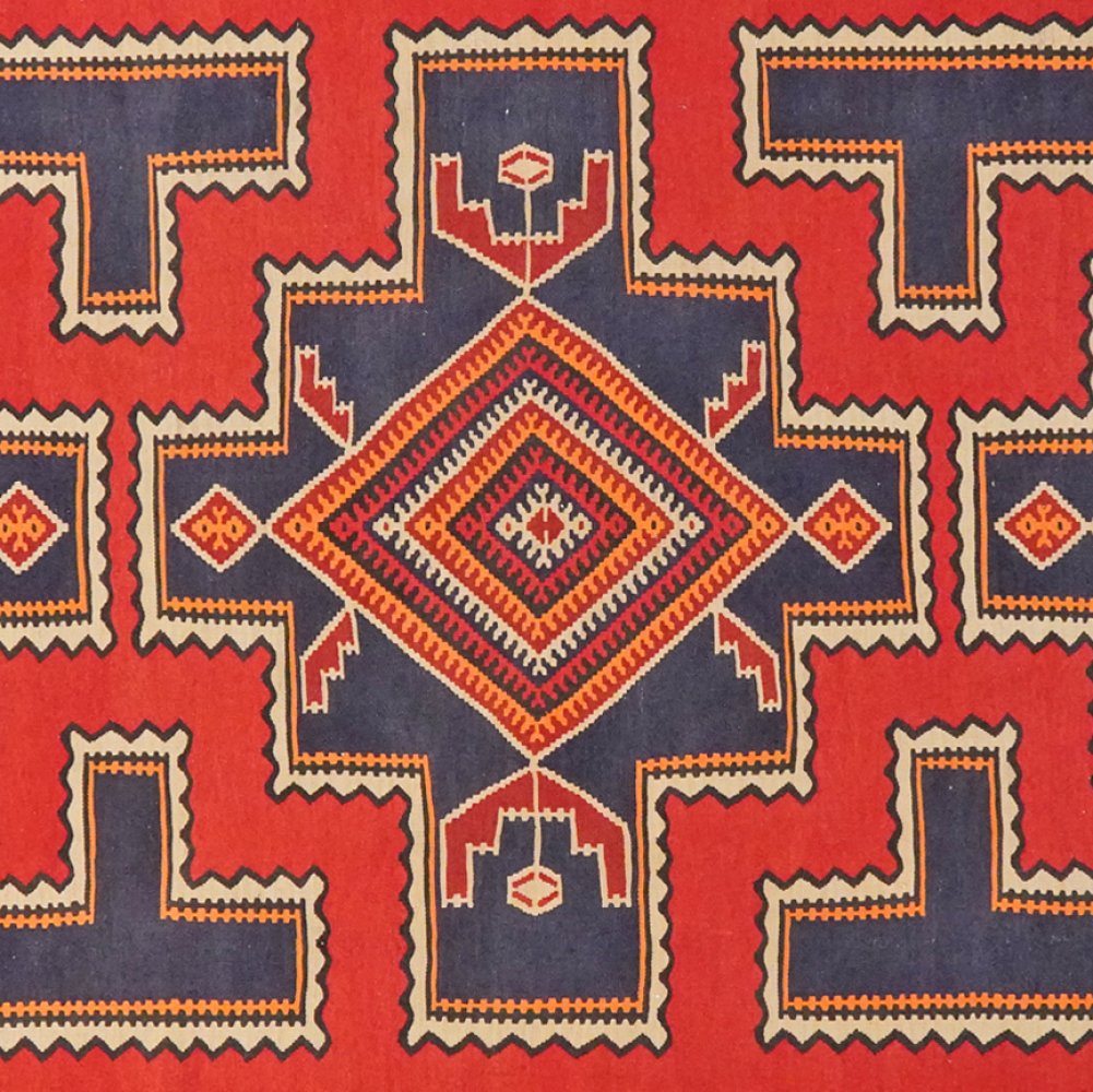 Kelim Ardebil — Handmade, 201x339 cm, Red, 100% Virgin Wool | View 4
