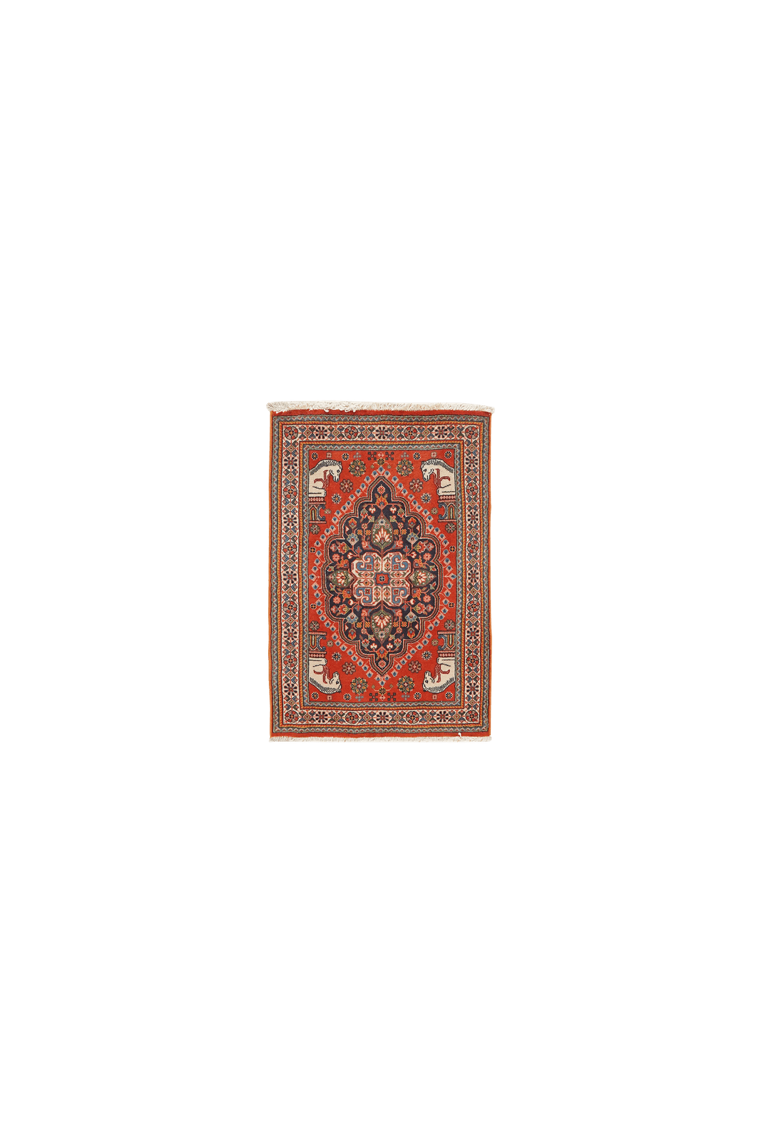 Gashgai — Hand-knotted, 56x83 cm, Blue, 100% Virgin Wool | Main view