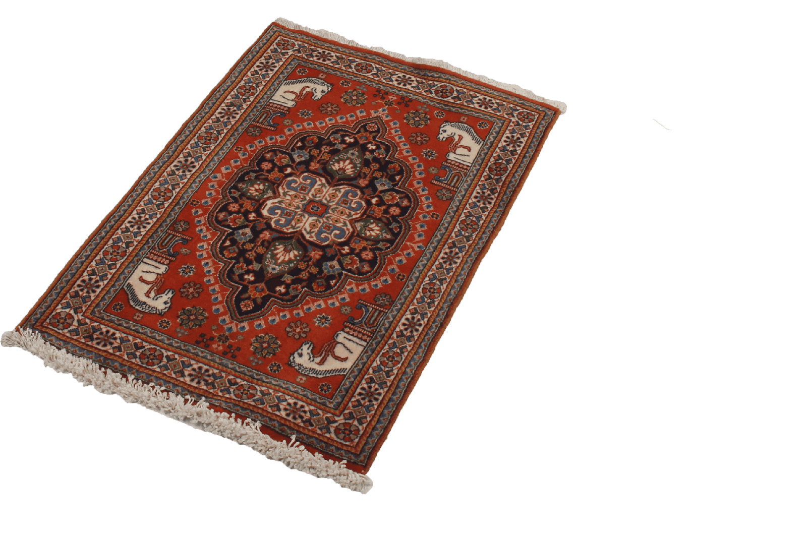 Gashgai — Hand-knotted, 56x83 cm, Blue, 100% Virgin Wool | View 4