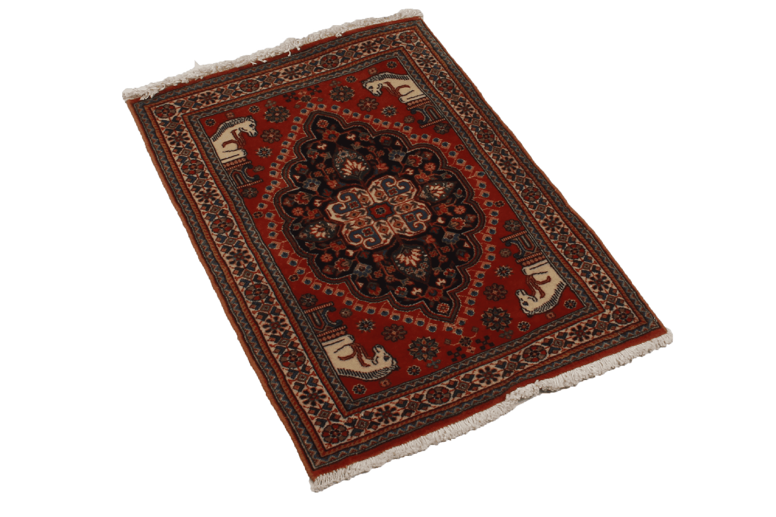 Gashgai — Hand-knotted, 56x83 cm, Blue, 100% Virgin Wool | View 5
