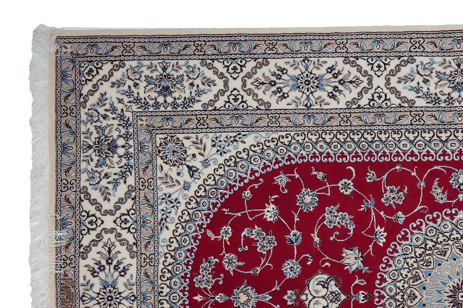 Nain 6La — Hand-knotted, 127x200 cm, Red, 100% Virgin Wool | View 3