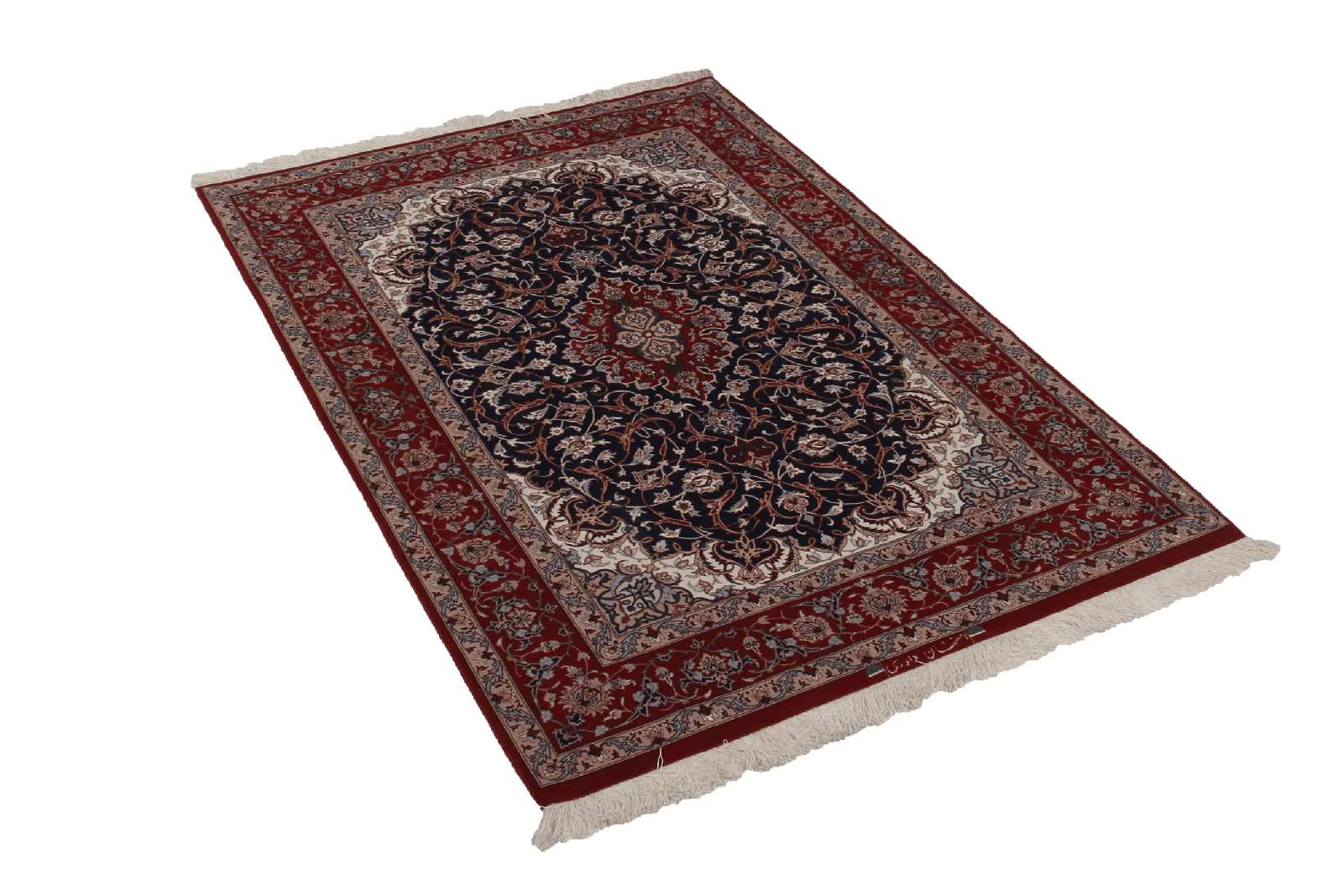 Isfahan — Hand-knotted, 108x160 cm, Blue, 95% Schurwolle, 5% Seide | View 4