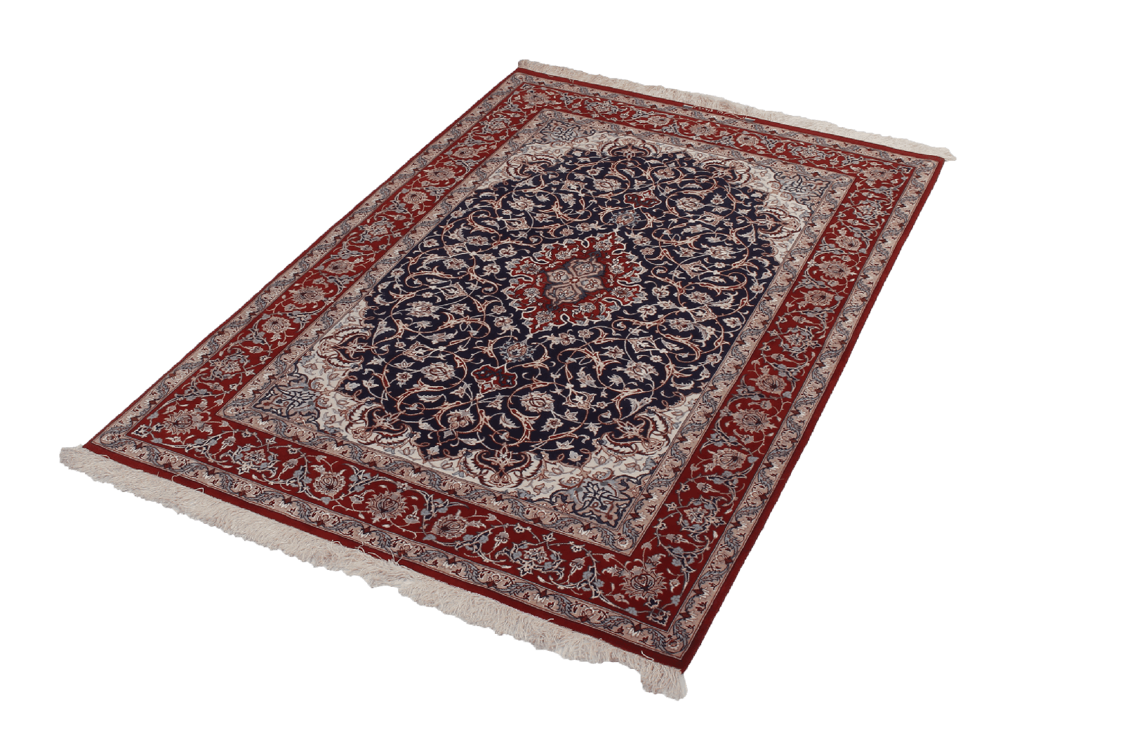 Isfahan — Hand-knotted, 108x160 cm, Blue, 95% Schurwolle, 5% Seide | View 5