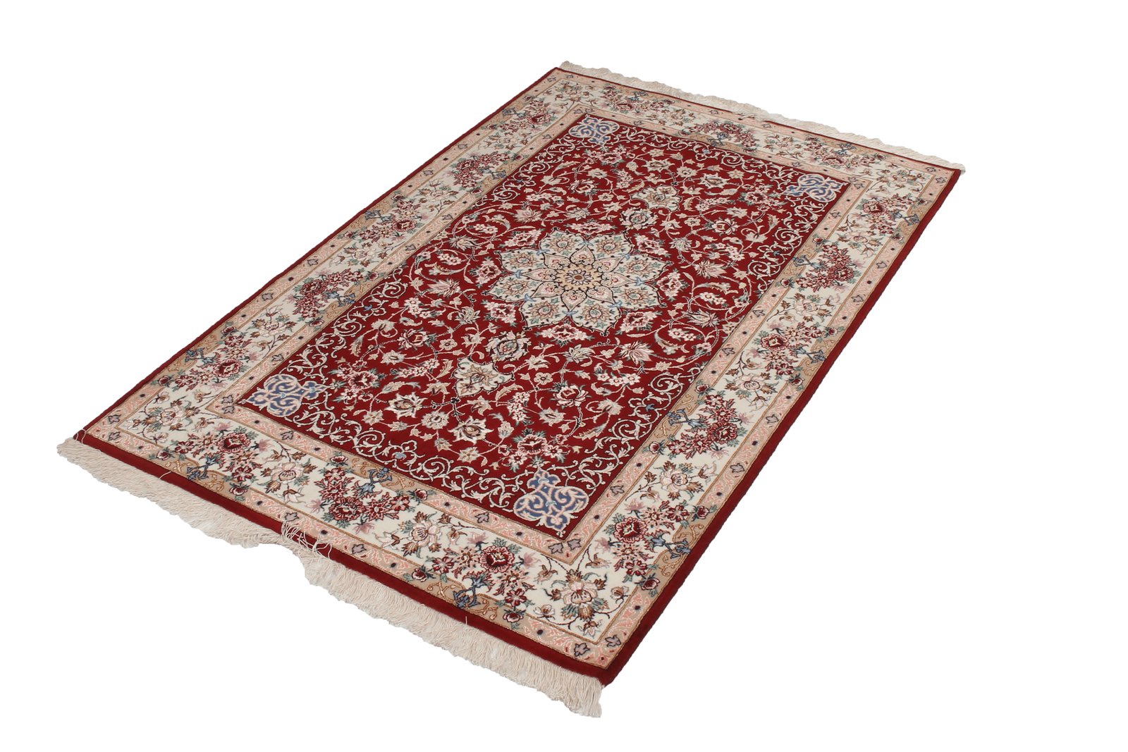 Isfahan — Hand-knotted, 107x164 cm, Red, 90% Schurwolle, 10% Seide | View 5
