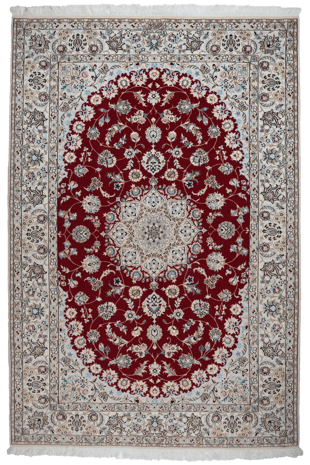 Nain 6La — Hand-knotted, 132x197 cm, Red, 100% Virgin Wool | Main view
