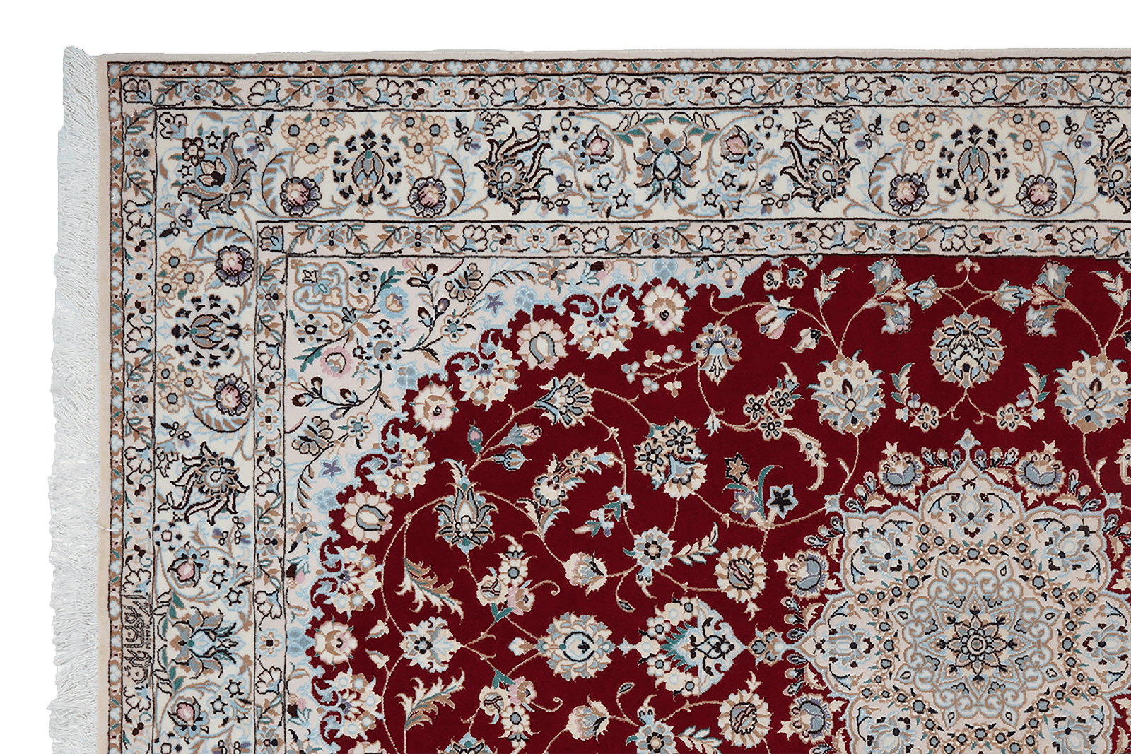 Nain 6La — Hand-knotted, 132x197 cm, Red, 100% Virgin Wool | View 3