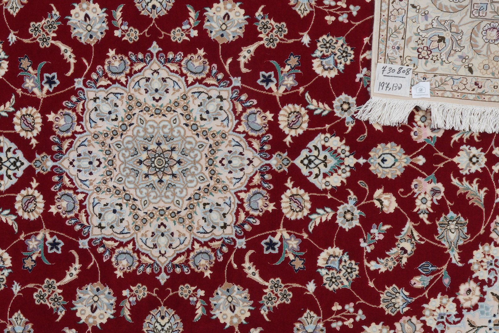 Nain 6La — Hand-knotted, 132x197 cm, Red, 100% Virgin Wool | View 6