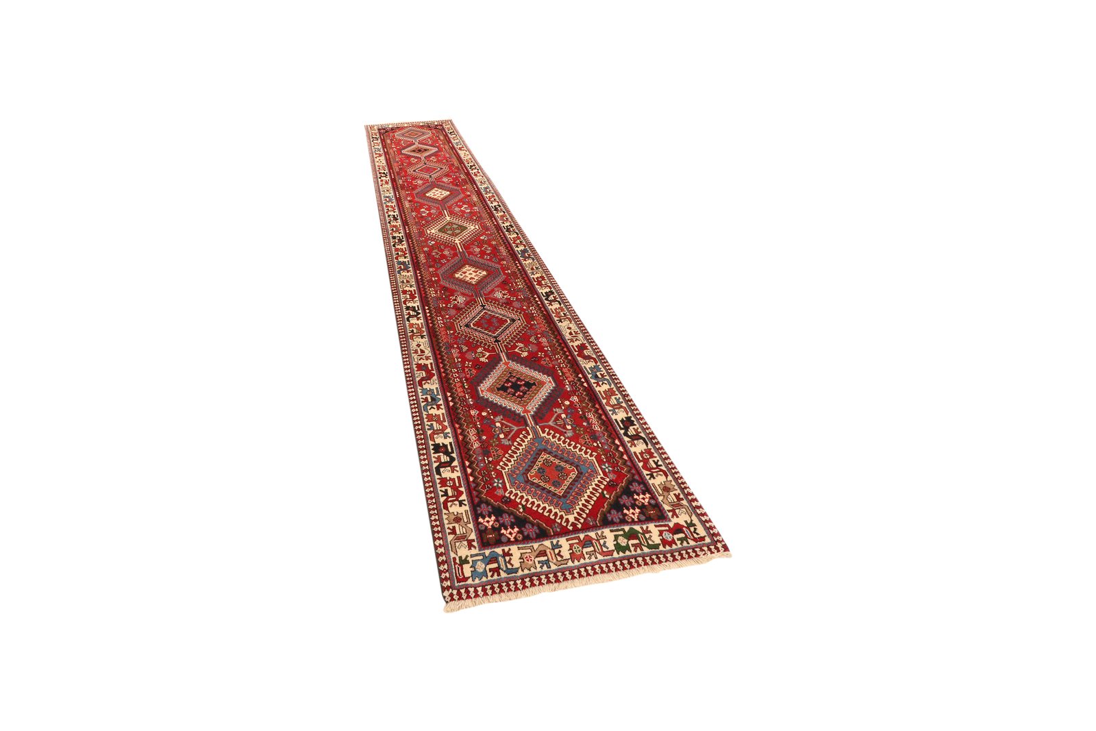 Yalameh — Hand-knotted, 80x394 cm, Red, 100% Virgin Wool | View 5