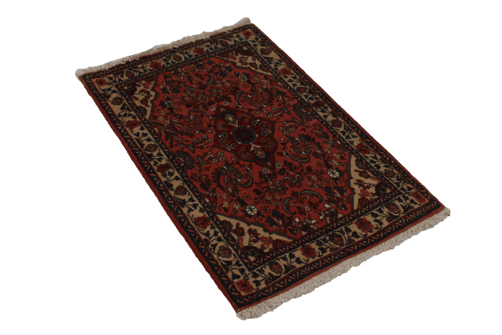 Sarough — Hand-knotted, 66x106 cm, Red, 100% Virgin Wool | View 4