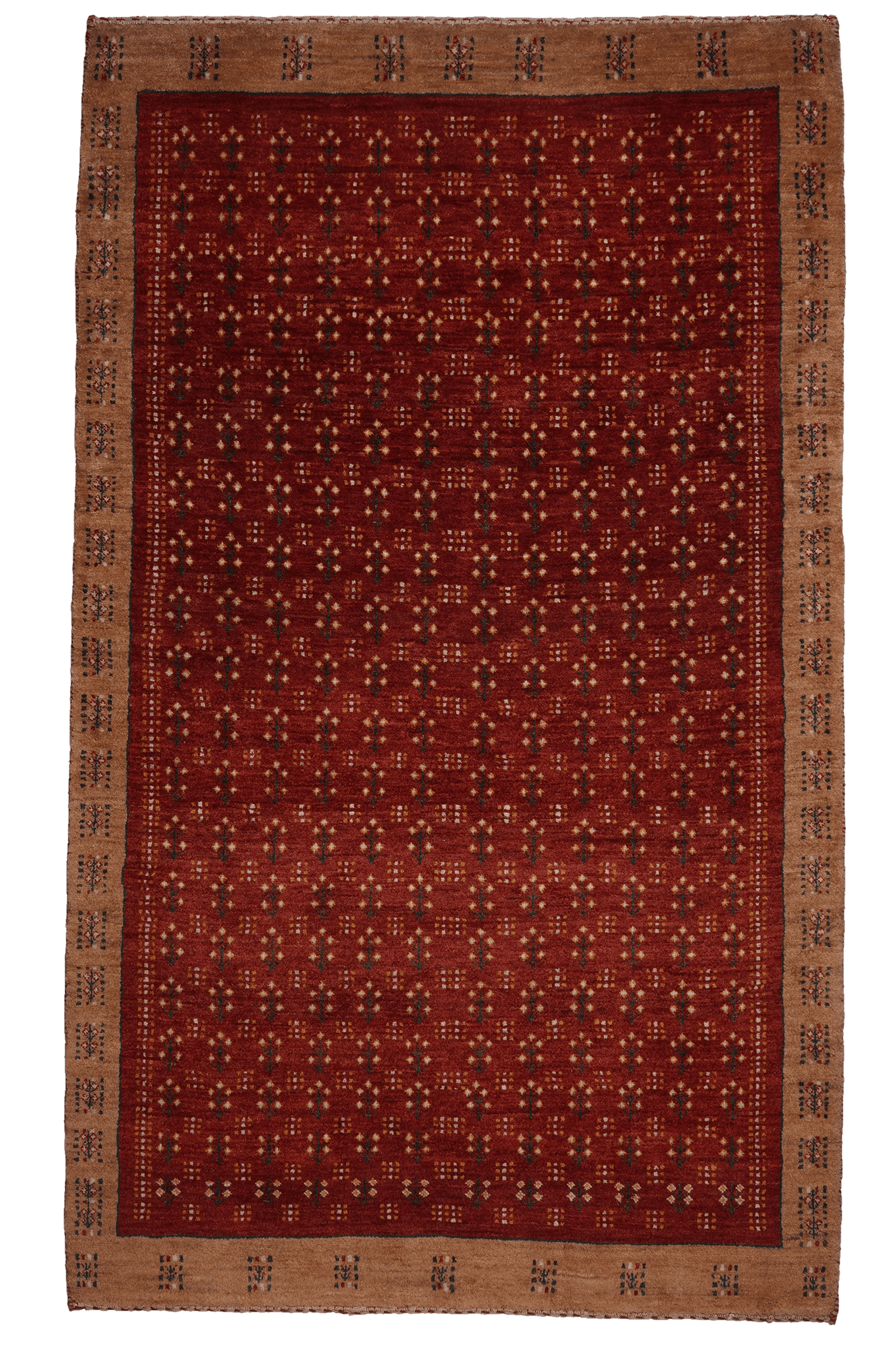 Rizbaf — Hand-knotted, 110x185 cm, Red, 100% Virgin Wool | Main view