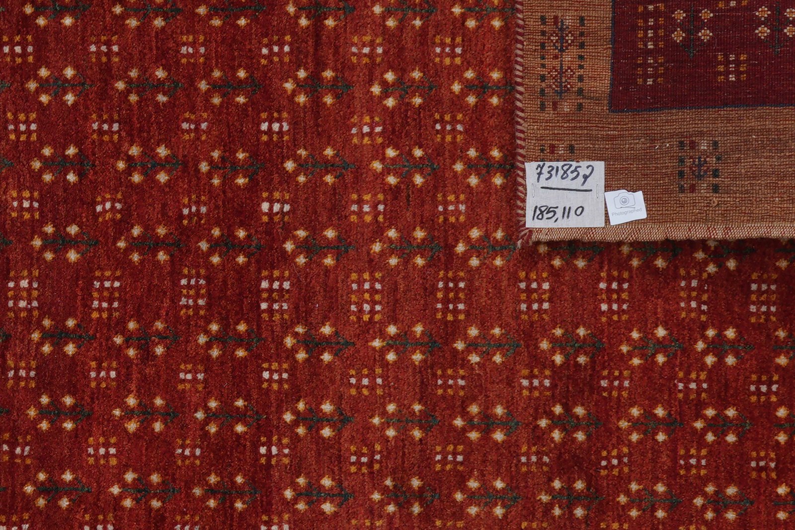 Rizbaf — Hand-knotted, 110x185 cm, Red, 100% Virgin Wool | View 6