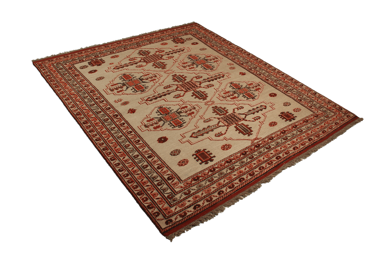 Kelim Belutch — Handmade, 177x204 cm, Beige, 100% Virgin Wool | View 4
