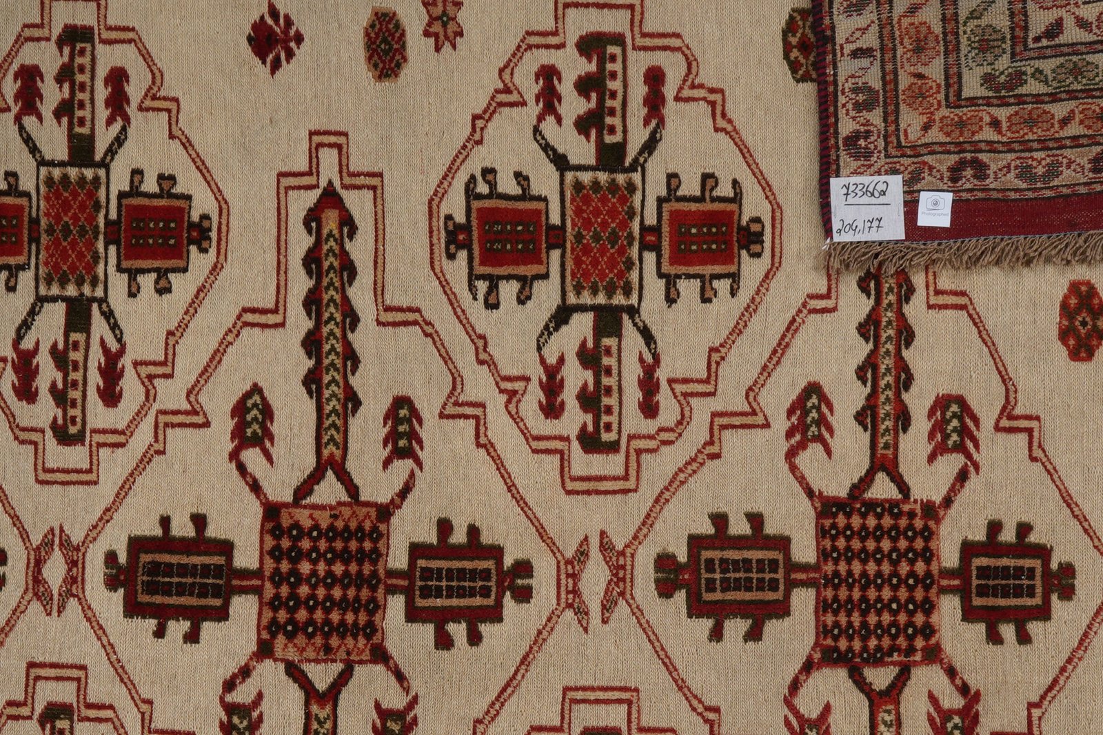 Kelim Belutch — Handmade, 177x204 cm, Beige, 100% Virgin Wool | View 5