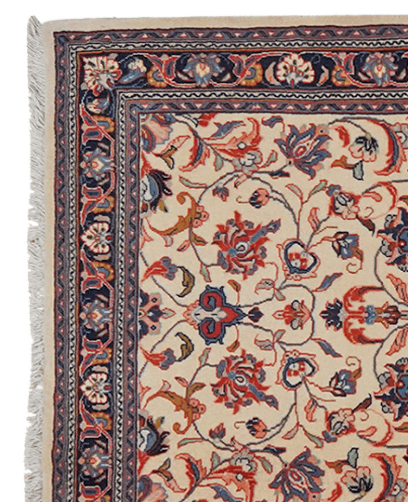 Sarough — Hand-knotted, 111x427 cm, Beige, 100% Virgin Wool | View 3