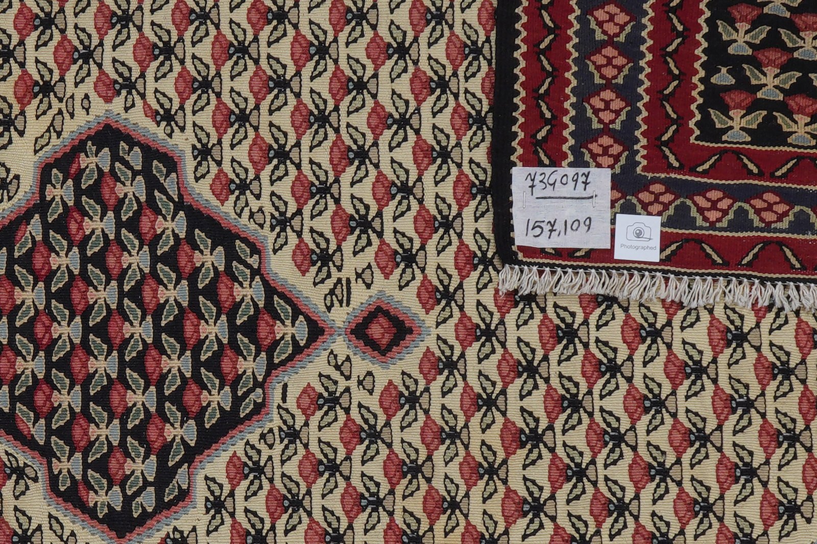 Kelim Bidjar — Handmade, 109x157 cm, Beige, 100% Virgin Wool | View 5
