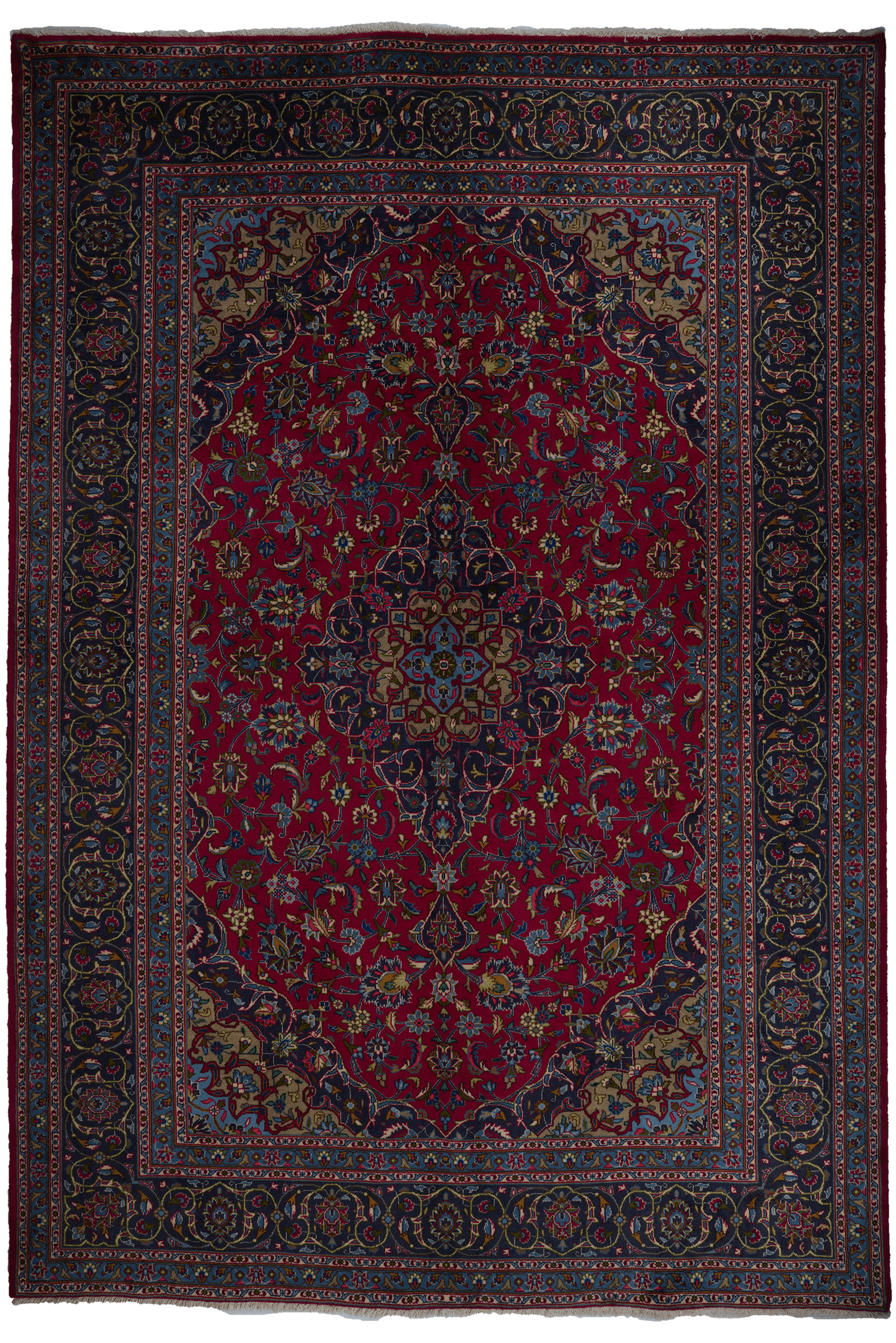 Kashmar — Handgefertigt, 289x200 cm, Blau, 100% Virgin Wool | Main view