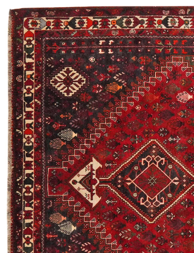 Gashgai — Hand-knotted, 230x323 cm, Red, 100% Virgin Wool | View 3