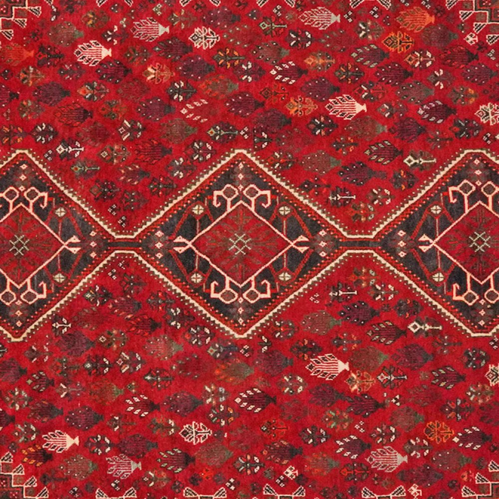 Gashgai — Hand-knotted, 230x323 cm, Red, 100% Virgin Wool | View 4