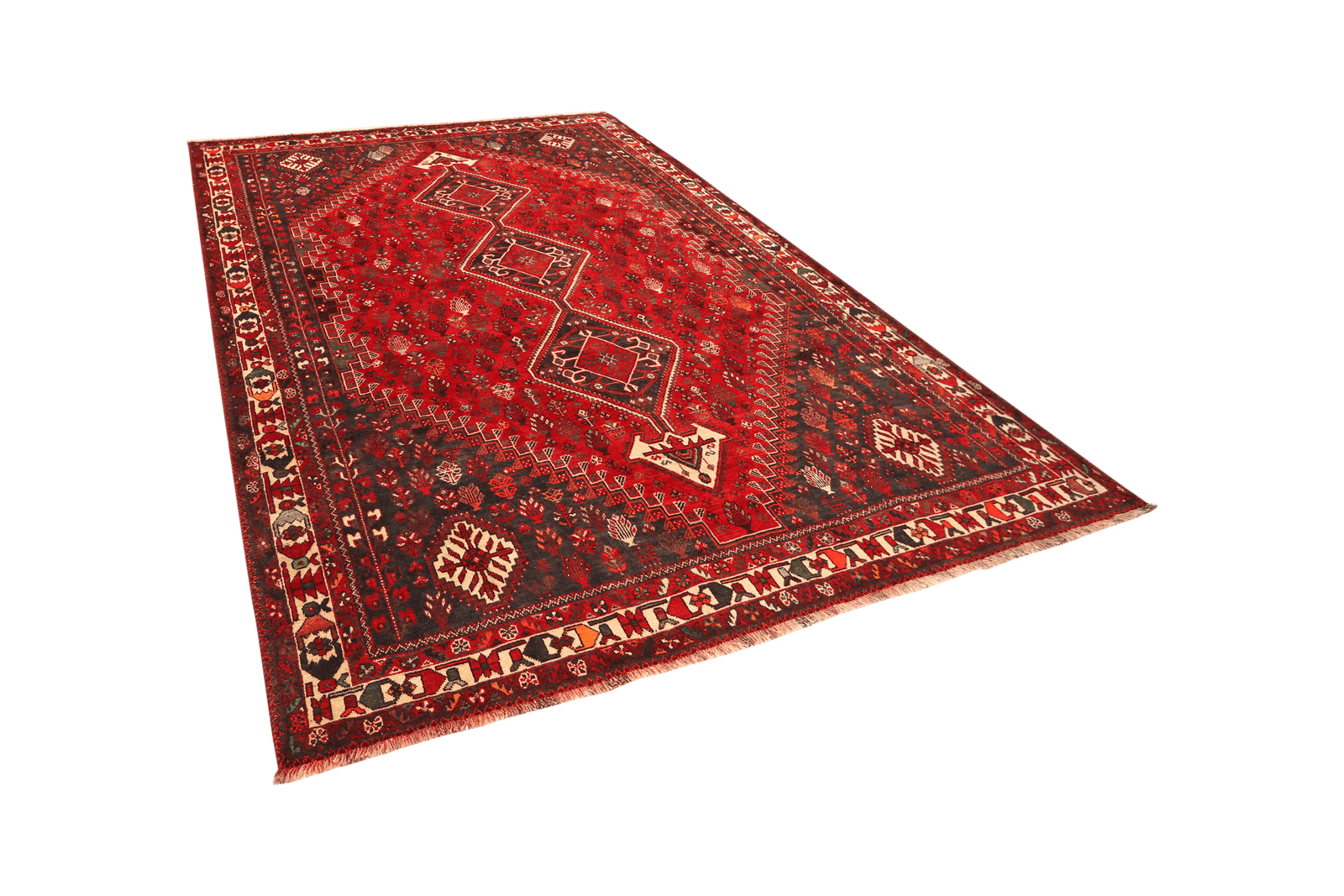 Gashgai — Hand-knotted, 230x323 cm, Red, 100% Virgin Wool | View 5