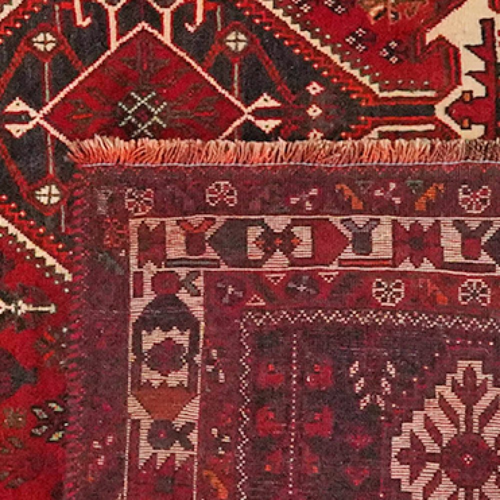 Gashgai — Hand-knotted, 230x323 cm, Red, 100% Virgin Wool | View 6
