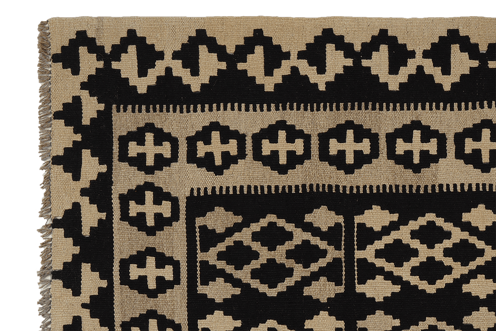 Kelim Gashgai — Handmade, 98x153 cm, Black, 100% Virgin Wool | View 3