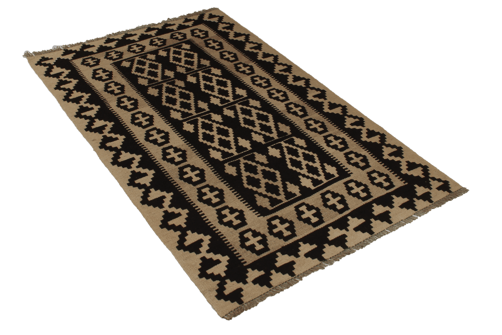 Kelim Gashgai — Handmade, 98x153 cm, Black, 100% Virgin Wool | View 4