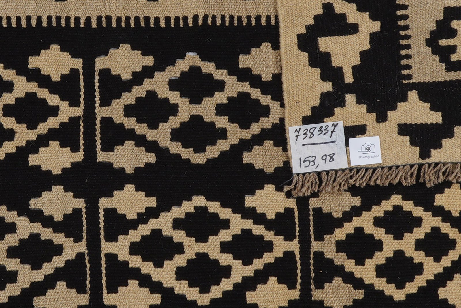 Kelim Gashgai — Handmade, 98x153 cm, Black, 100% Virgin Wool | View 7