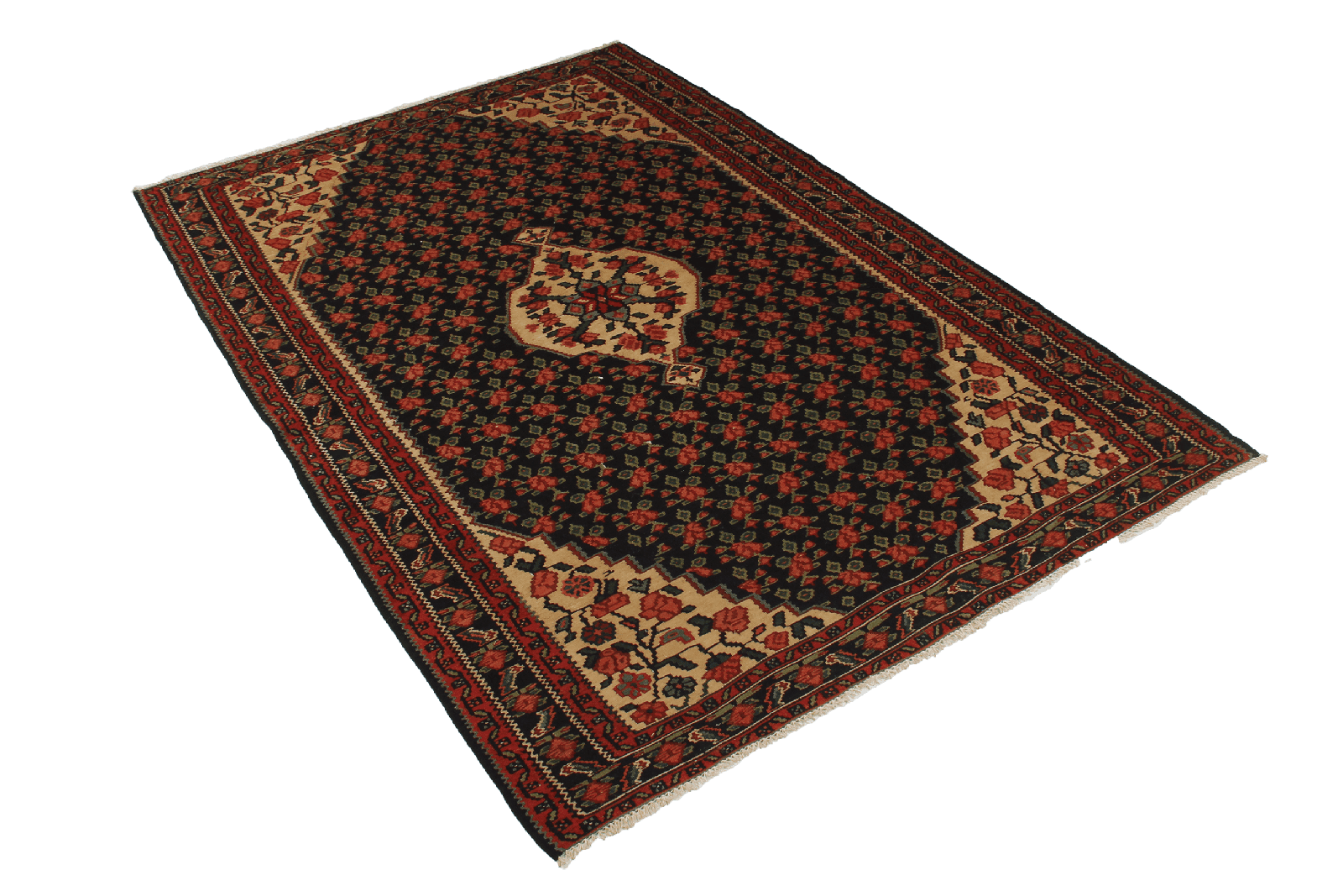 Kelim Bidjar — Handmade, 122x187 cm, Black, 100% Virgin Wool | View 4