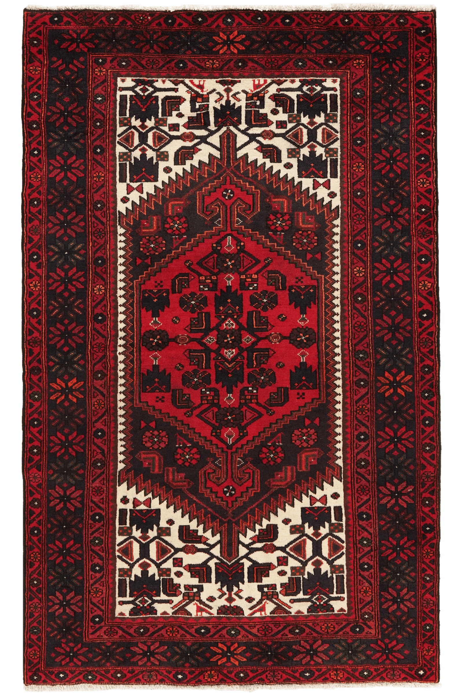 Khamseh — Hand-knotted, 127x218 cm, Blue, 100% Virgin Wool | Main view