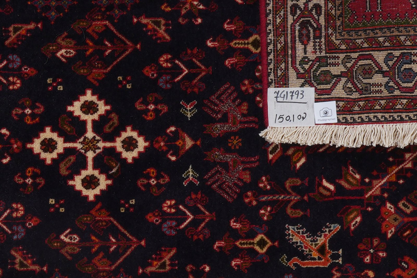 Nasrabad — Hand-knotted, 102x150 cm, Blue, 100% Virgin Wool | View 6