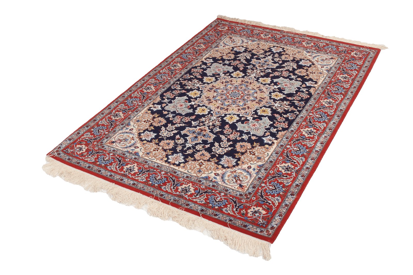 Isfahan — Hand-knotted, 111x161 cm, Blue, 95% Schurwolle, 5% Seide | View 5
