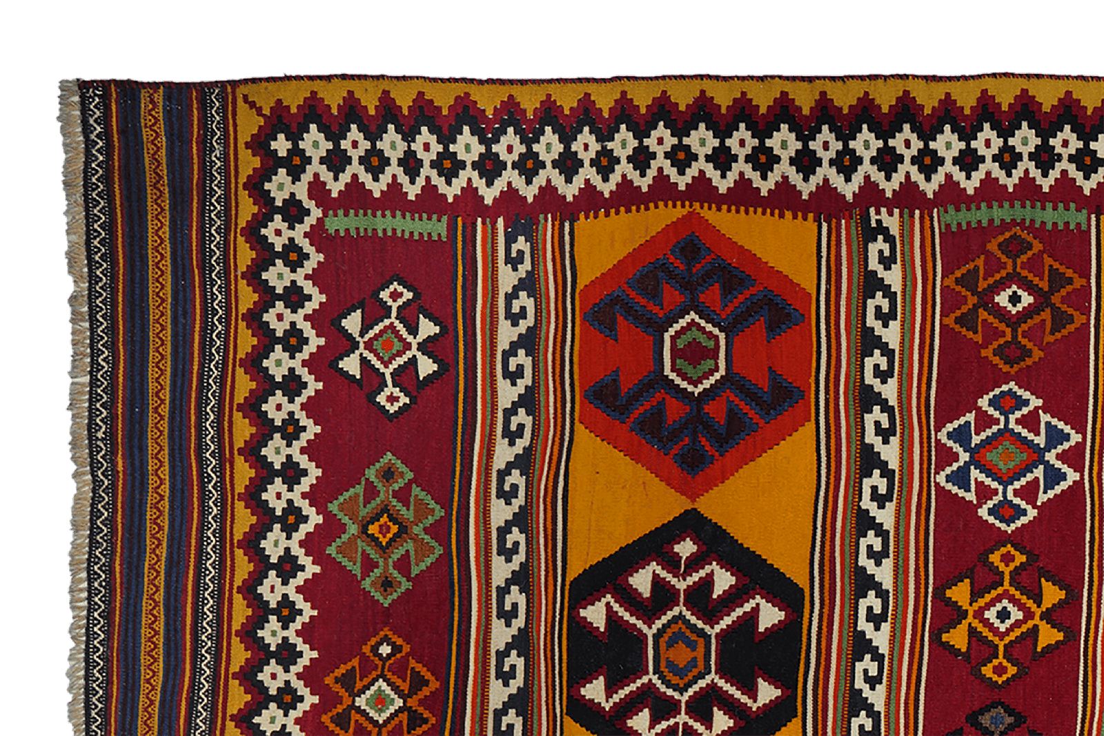 Kelim Gashgai Old — Handmade, 147x303 cm, Multicolor, 100% Virgin Wool | View 3