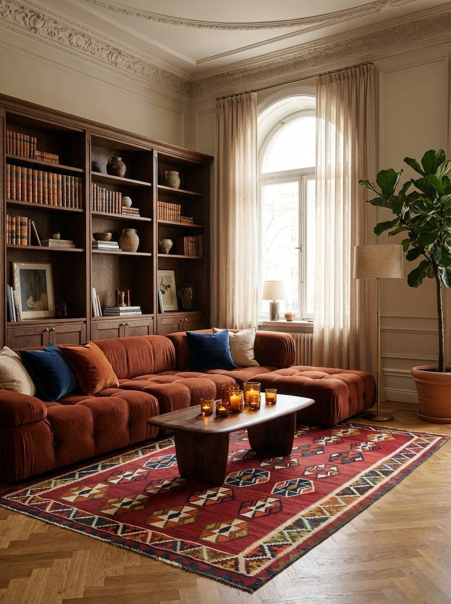 Kelim Gashgai Old — Handgefertigt, 232x147 cm, Beige, 100% Virgin Wool | Back view