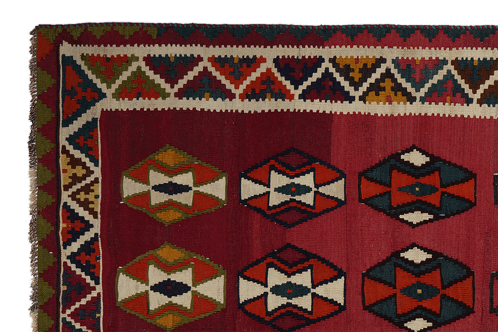 Kelim Gashgai Old — Handgefertigt, 232x147 cm, Beige, 100% Virgin Wool | View 4