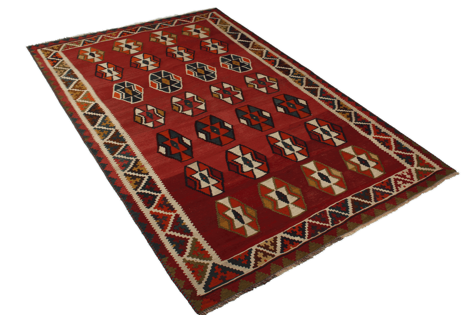 Kelim Gashgai Old — Handgefertigt, 232x147 cm, Beige, 100% Virgin Wool | View 5