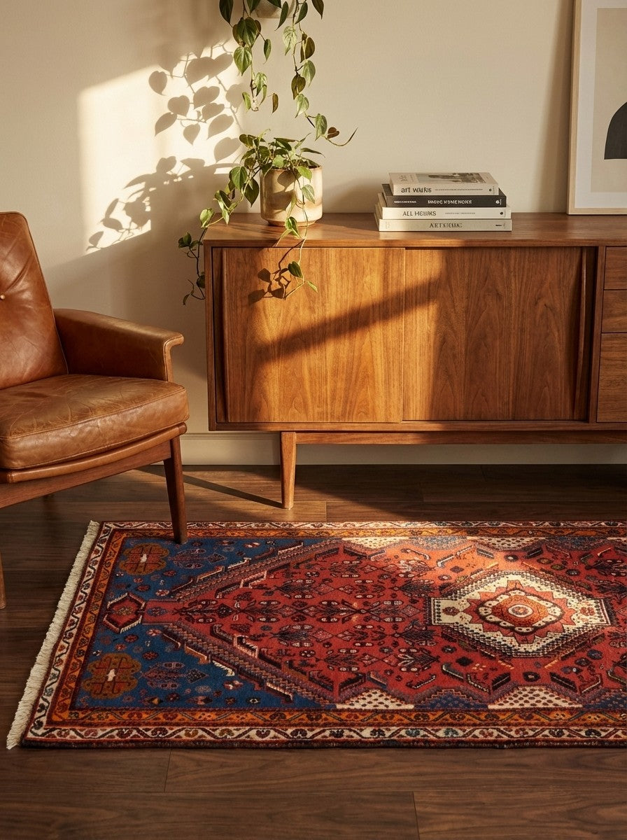 Kashkuli — Hand-knotted, 87x200 cm, Red, 100% Virgin Wool | Back view