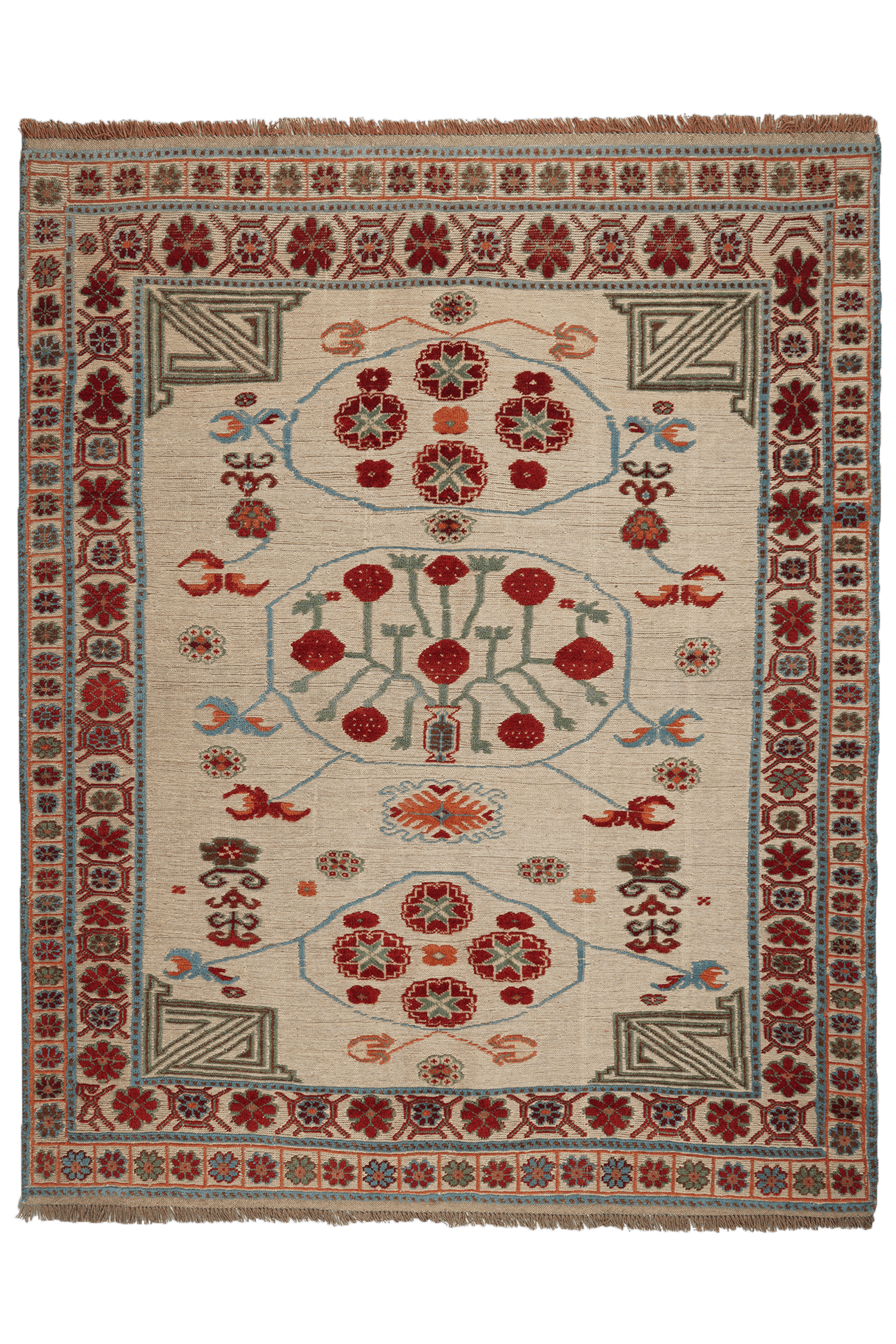 Kelim Belutch — Handmade, 143x180 cm, Beige, 100% Virgin Wool | Main view