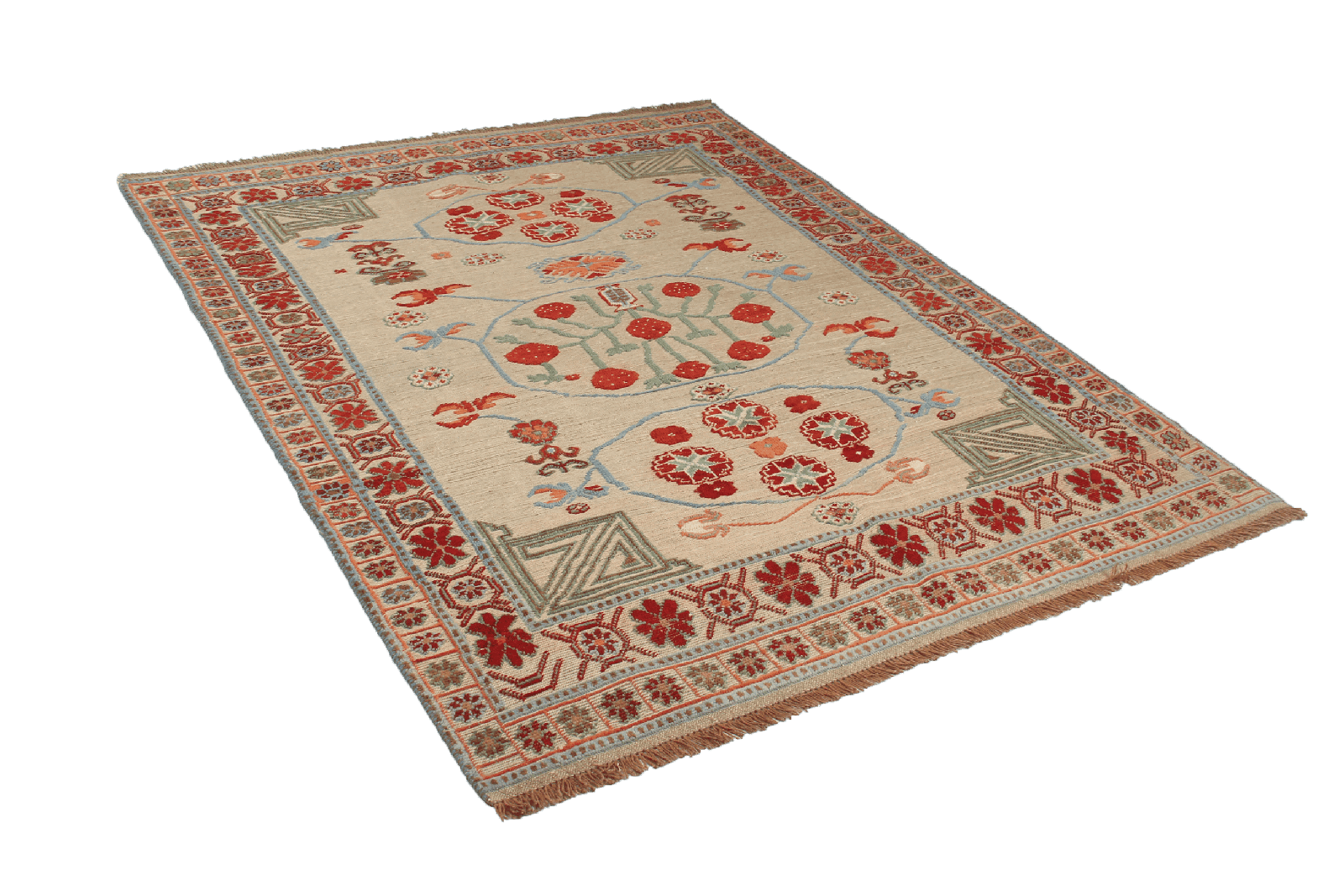 Kelim Belutch — Handmade, 143x180 cm, Beige, 100% Virgin Wool | View 4