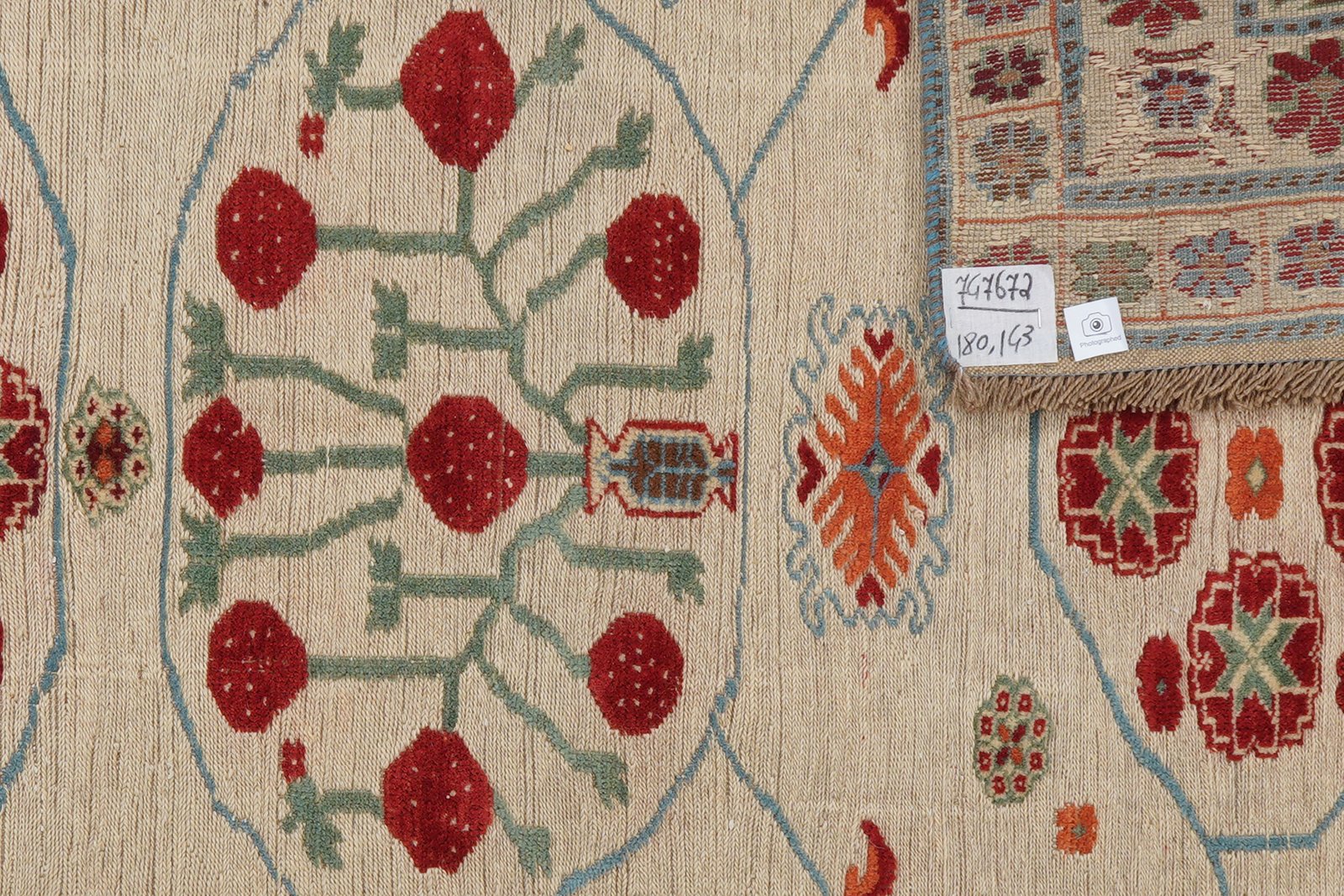 Kelim Belutch — Handmade, 143x180 cm, Beige, 100% Virgin Wool | View 5