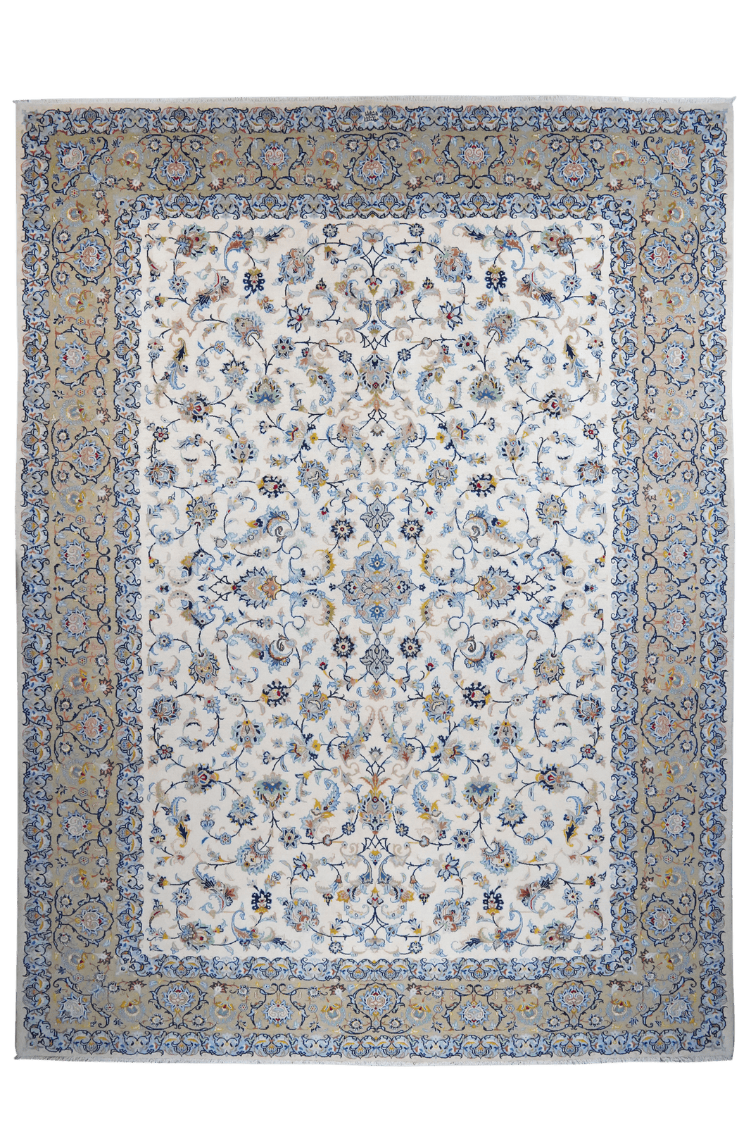 Kashan — Hand-knotted, 308x417 cm, Beige, 100% Virgin Wool | Main view