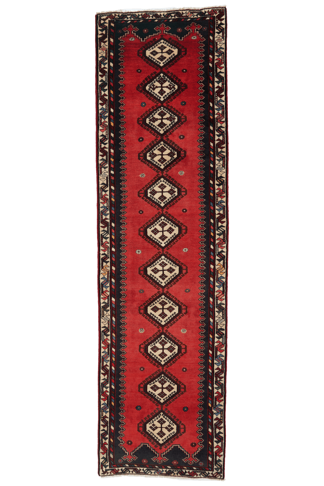 Afshar — Hand-knotted, 84x300 cm, Red, 100% Virgin Wool | Main view