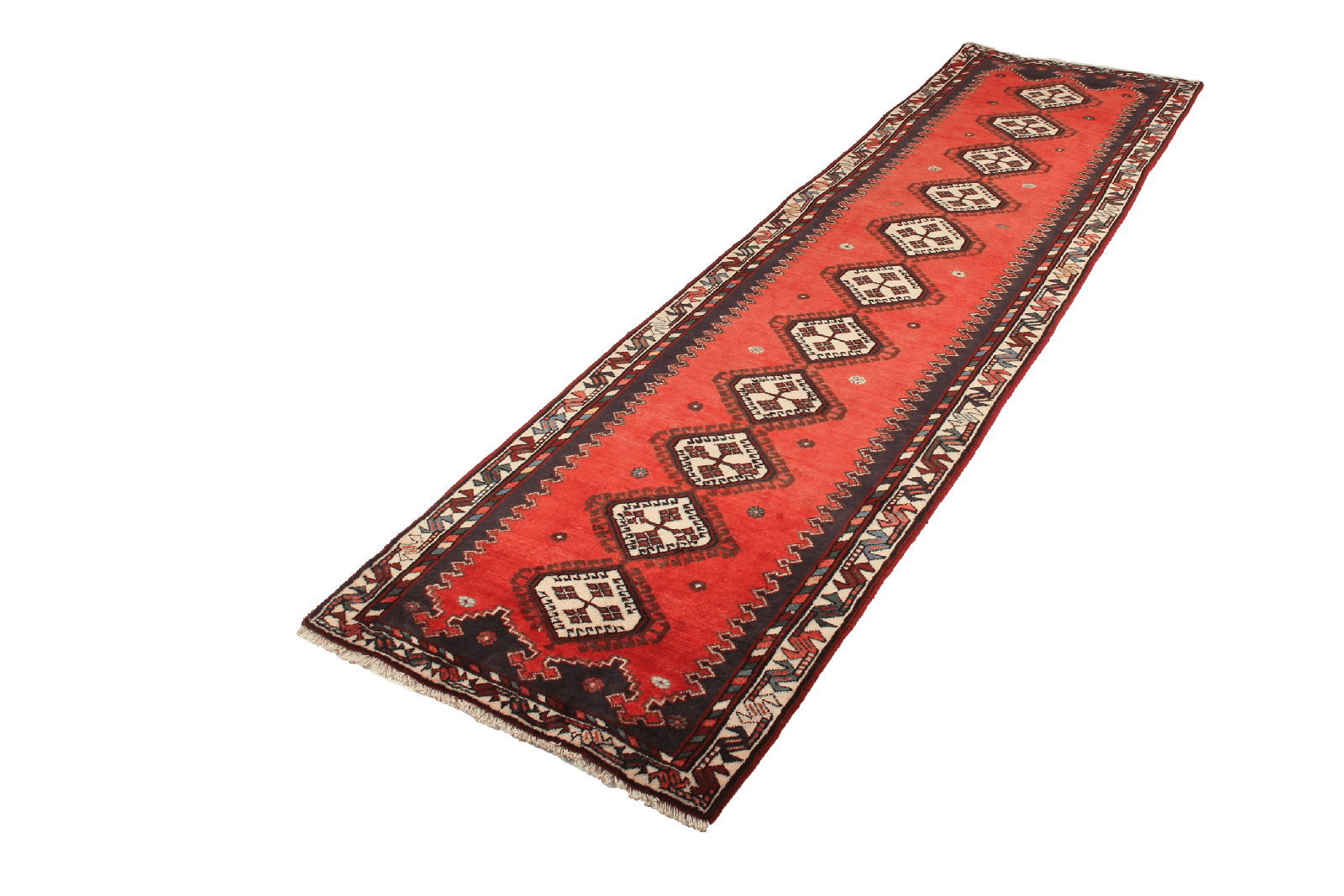 Afshar — Hand-knotted, 84x300 cm, Red, 100% Virgin Wool | View 5