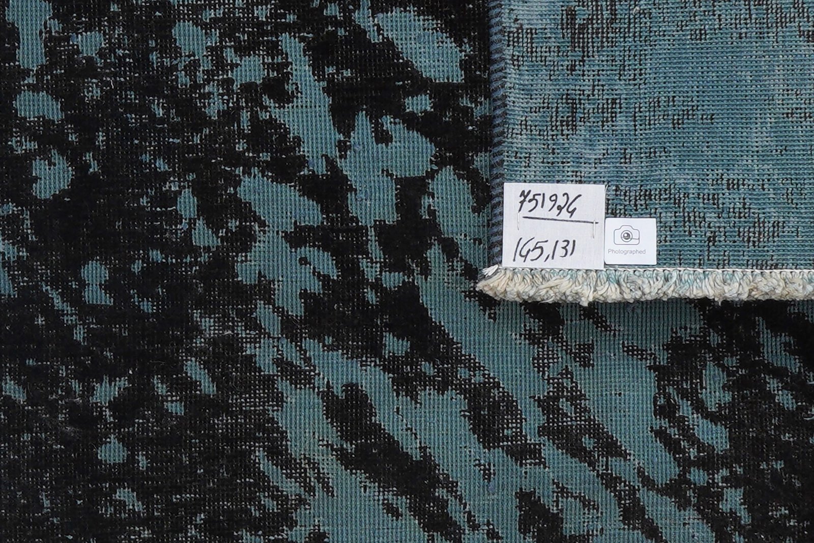 Vintage — Hand-knotted, 131x145 cm, Blue, 100% Virgin Wool | View 6