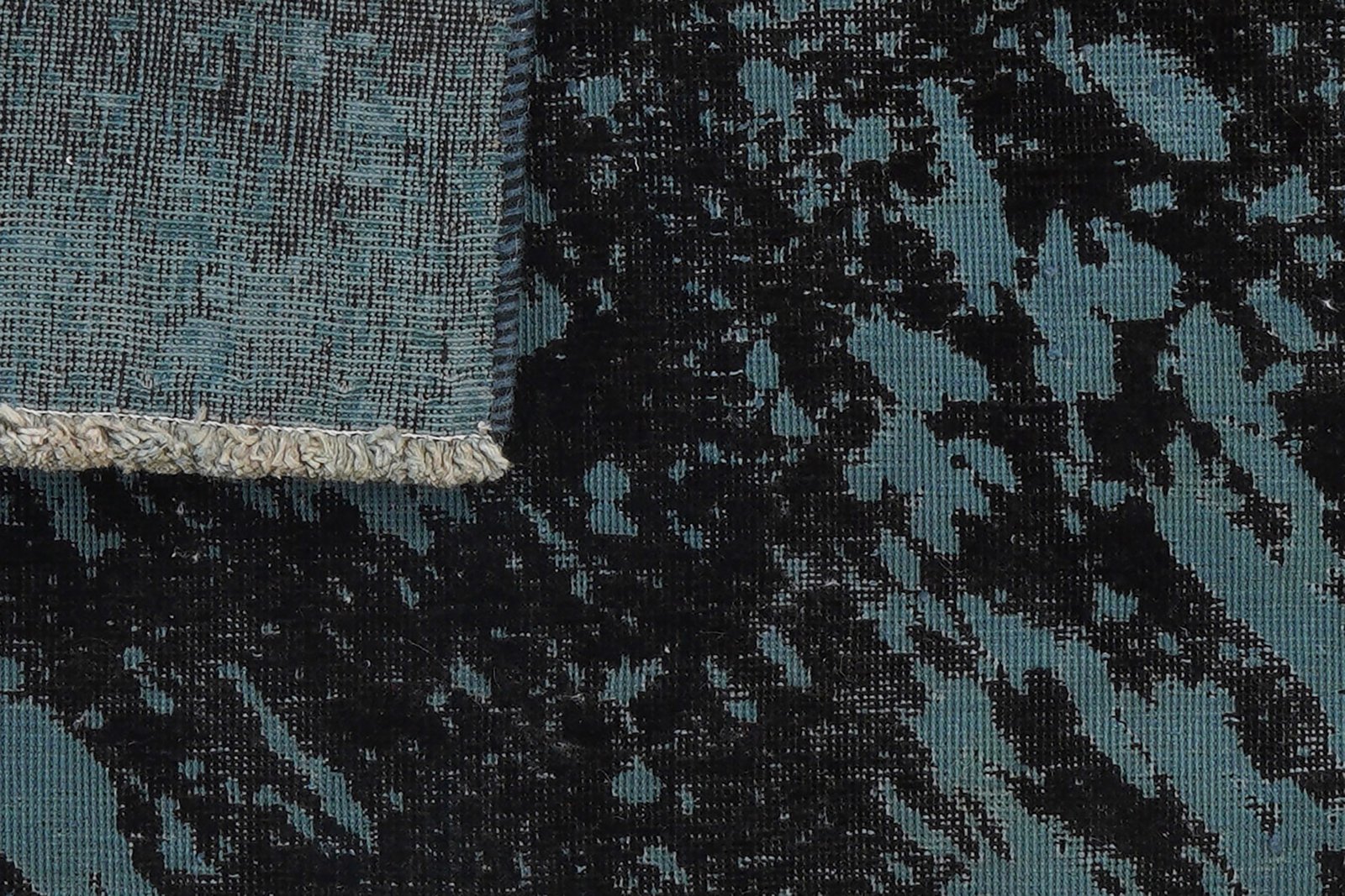 Vintage — Hand-knotted, 131x145 cm, Blue, 100% Virgin Wool | View 7