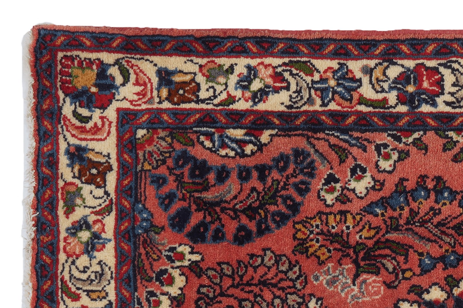 Sarough — Hand-knotted, 68x138 cm, Pink, 100% Virgin Wool | View 3