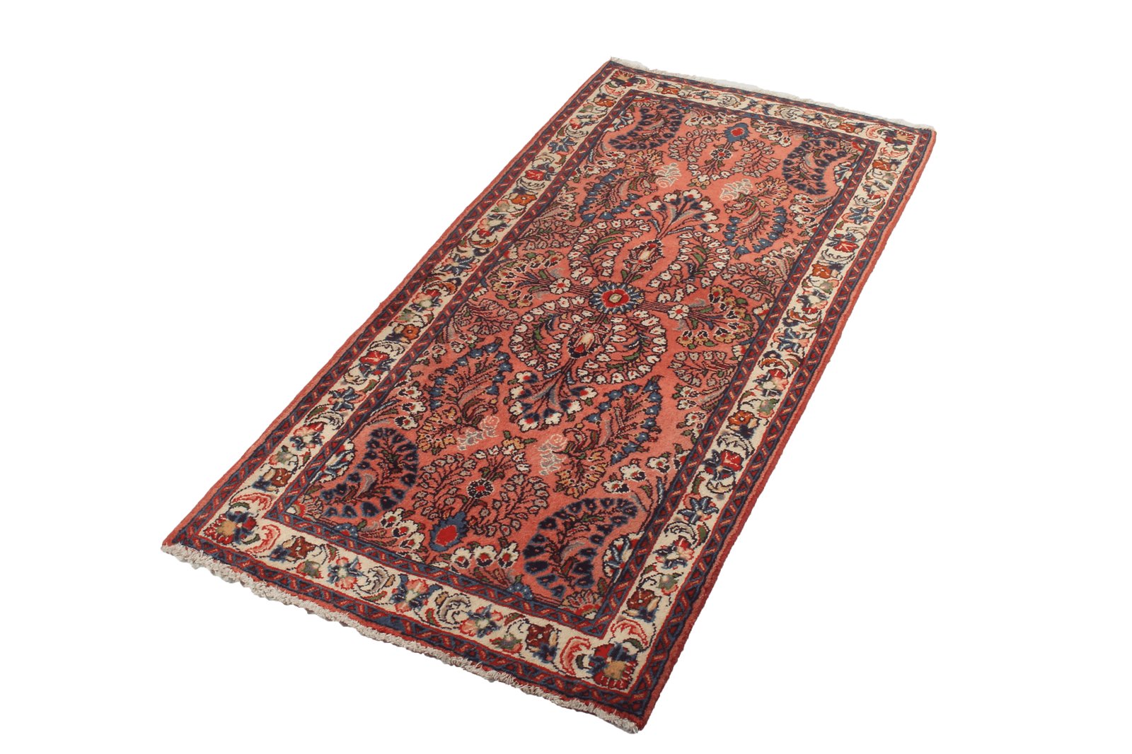 Sarough — Hand-knotted, 68x138 cm, Pink, 100% Virgin Wool | View 4