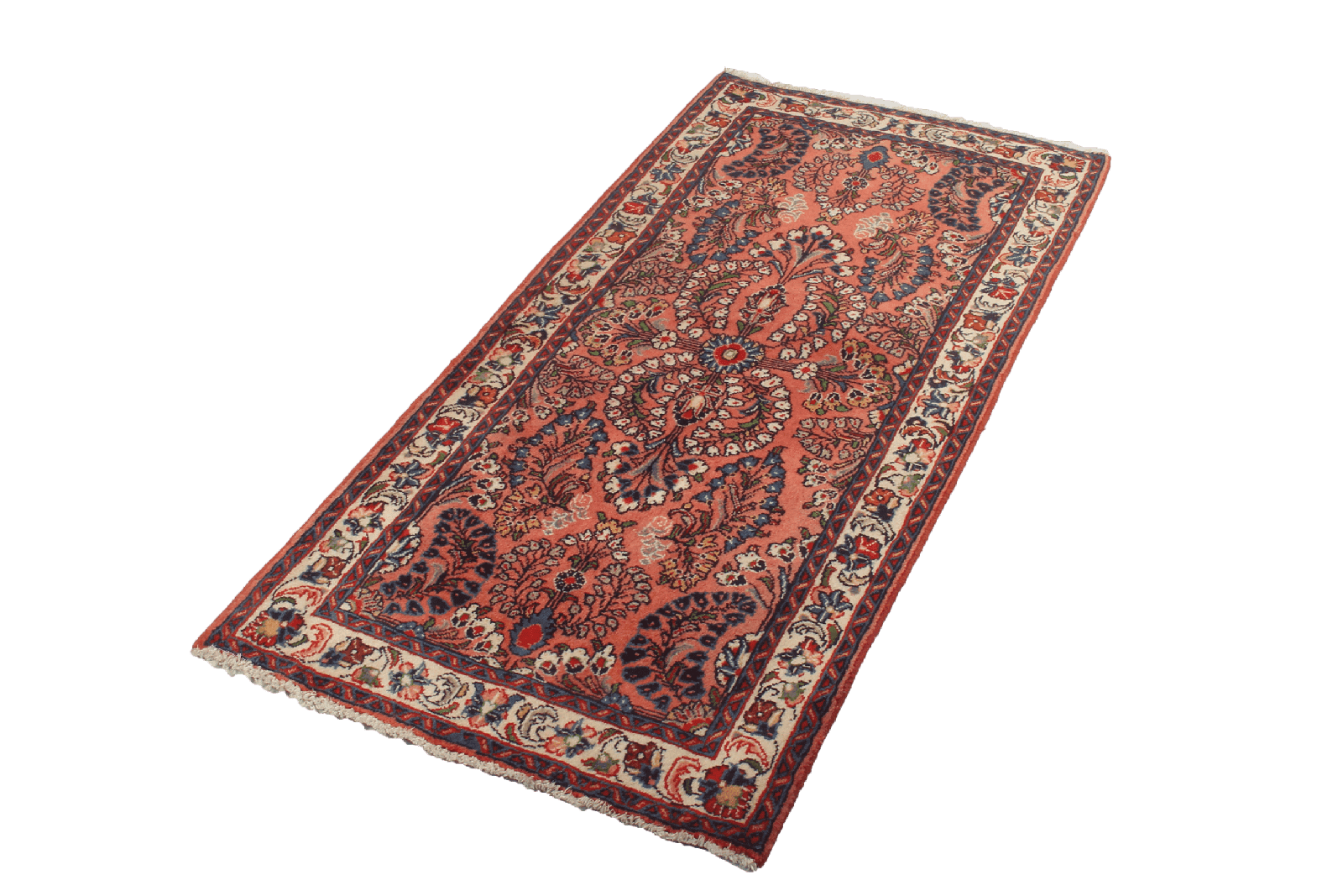 Sarough — Hand-knotted, 68x138 cm, Pink, 100% Virgin Wool | View 4